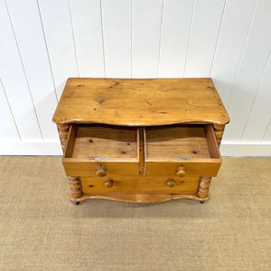 An Antique English or Cornish Pine Chest of Drawers Dresser on Castors c1890
