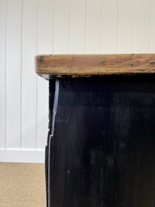 An Ebonized English Country Pine Buffet Sideboard with "Dog Kennel" center c1860