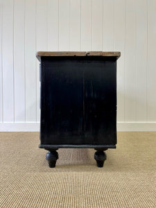An Ebonized English Country Pine Buffet Sideboard with "Dog Kennel" center c1860