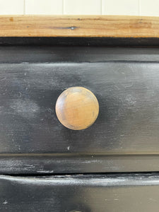 An Ebonized English Country Pine Buffet Sideboard with "Dog Kennel" center c1860