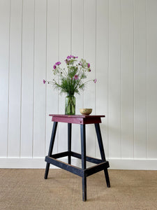An Old Cottage Red and Black Painted Side Table