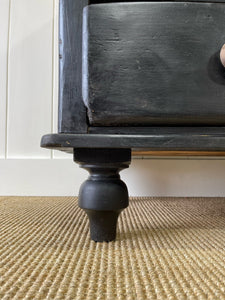 An Ebonized English Country Pine Buffet Sideboard with "Dog Kennel" center c1860