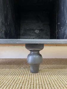 An Ebonized English Country Pine Buffet Sideboard with "Dog Kennel" center c1860