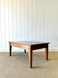 Antique French Country Cherry Wood Coffee Table c1890
