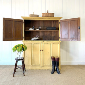 A 19th Century English Painted Yellow Pine Housekeeper's Cupboard
