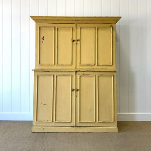 A 19th Century English Painted Yellow Pine Housekeeper's Cupboard