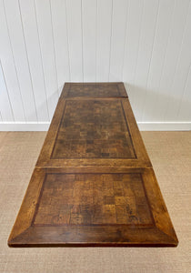 An English Country Oak Cup and Cover Draw Leaf Dining Table c1890
