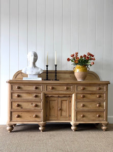 A Monumental English Country Pine Sideboard Buffet c1860