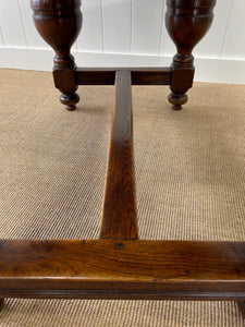 An English Country Oak Cup and Cover Draw Leaf Dining Table c1890
