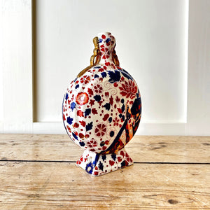 Antique English Moon Flask Vase Imari Style