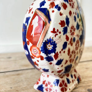 Antique English Moon Flask Vase Imari Style