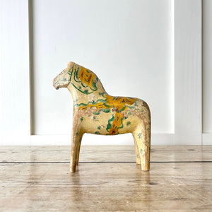 Antique Hand Painted and Carved Swedish Dala Horse