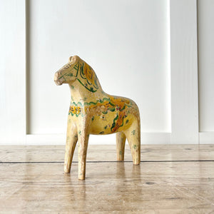 Antique Hand Painted and Carved Swedish Dala Horse