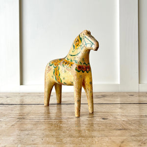 Antique Hand Painted and Carved Swedish Dala Horse