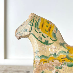 Antique Hand Painted and Carved Swedish Dala Horse