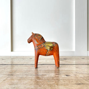 Antique Hand Painted Horse Candle Holder