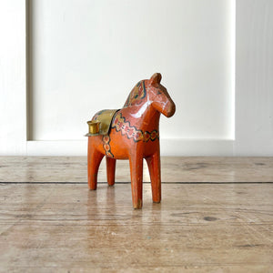 Antique Hand Painted Horse Candle Holder