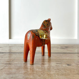 Antique Hand Painted Horse Candle Holder