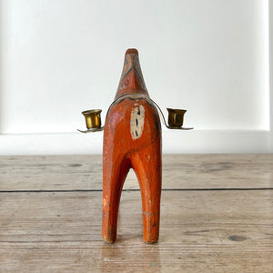 Antique Hand Painted Horse Candle Holder