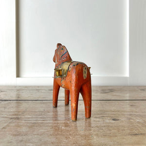 Antique Hand Painted Horse Candle Holder