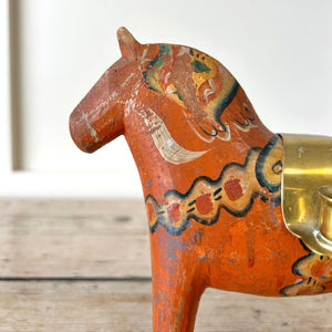 Antique Hand Painted Horse Candle Holder