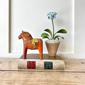 Antique Hand Painted Horse Candle Holder