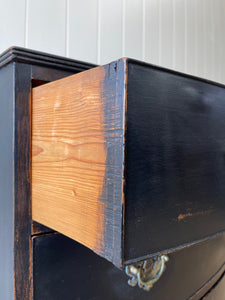An English Ebonized Georgian Mahogany Chest of Drawers Dresser c1800