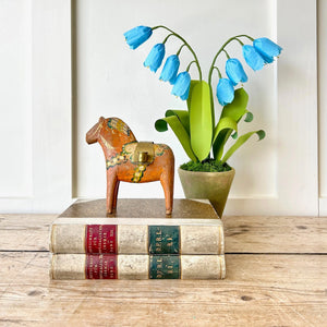 Antique Hand Painted Swedish Dala Horse Candle Holder