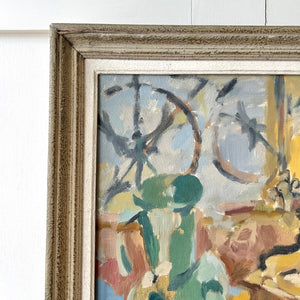 Impressionist Abstract Still Life Oil on Board c1950