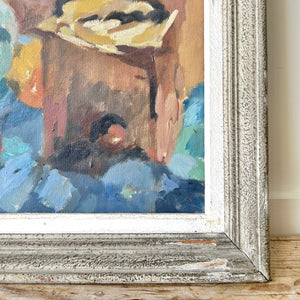 Impressionist Abstract Still Life Oil on Board c1950
