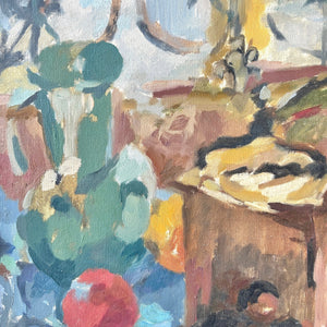 Impressionist Abstract Still Life Oil on Board c1950