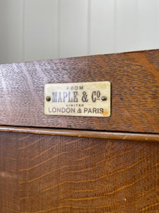 A 19th Century English Oak Bookcase or Breakfront by Maple & Co, London