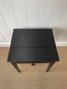 Antique English Country Ebonized Oak and Pine Side Table c1800