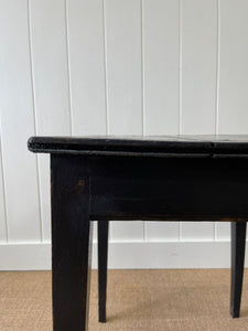 Antique English Country Ebonized Oak and Pine Side Table c1800