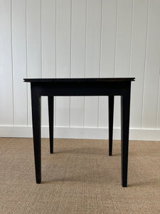 Antique English Country Ebonized Oak and Pine Side Table c1800