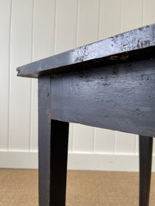 Antique English Country Ebonized Oak and Pine Side Table c1800