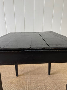 Antique English Country Ebonized Oak and Pine Side Table c1800