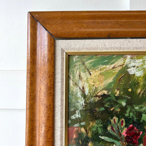 Priscilla Hanbury (1921-2008) Oil on Board - Flower Garden