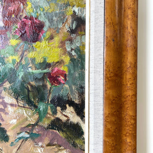 Priscilla Hanbury (1921-2008) Oil on Board - Flower Garden