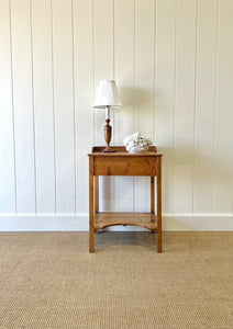An English Country Pine Galleried Nightstand or Side Table