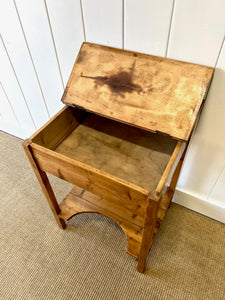 An English Country Pine Galleried Nightstand or Side Table