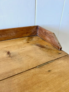 An English Country Pine Galleried Nightstand or Side Table