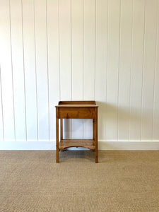 An English Country Pine Galleried Nightstand or Side Table