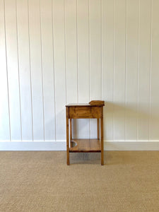 An English Country Pine Galleried Nightstand or Side Table