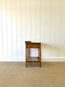 An English Country Pine Galleried Nightstand or Side Table