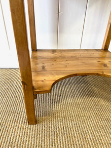 An English Country Pine Galleried Nightstand or Side Table