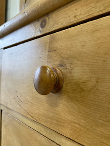 A Large 19th Century English Pine Linen Press Cupboard