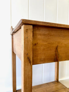 An English Country Pine Galleried Nightstand or Side Table