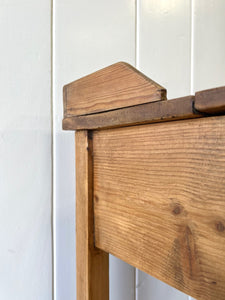 An English Country Pine Galleried Nightstand or Side Table