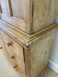 A Large 19th Century English Pine Linen Press Cupboard